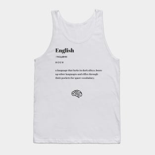 Funny English Word Definition Dictionary Tank Top